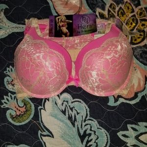 Hers by Herman Pink with Cream Lace Bra Set